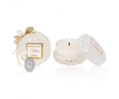 Aρωματικό κερί στρογγυλό άσπρο με άρωμα Cotton 50gr by Soaptales