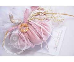 Μπομπονιέρα κολοκύθα ροζ παραμυθένια με κορώνα 3d - πριγκιπική για μοναδικές πριγκίπισσες