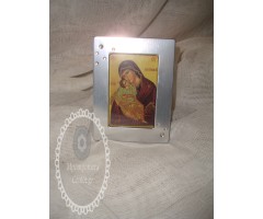 Μπομπονιέρα εικόνα μεταλλική Χριστός & Παναγία . Διάσταση : 10 εκατοστά
