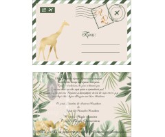Προσκλητήριο βάπτισης για αγόρι ζούγκλα , ζώα του δάσους Card Postal