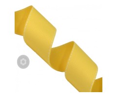 Κορδέλα γκρό με γαζί 38mm κίτρινο