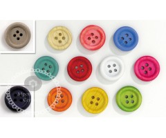 Ξύλινο κουμπί στρογγυλό σε πολλά χρώματα