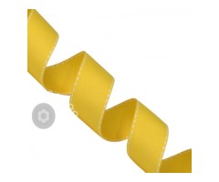 Κορδέλα γκρό με γαζί 25mm κίτρινο