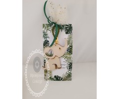 Κέρασμα γέννας ελεφαντάκι μπρελόκ με κορδόνι και κάρτα ζούγκλα - Σαφάρι