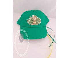 Μπομπονιέρα βάπτισης καπέλο πράσσινο με τύπωμα καμηλοπάρδαλη ή της επιλογής σας θεματικό